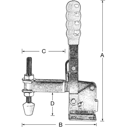 Vertical Hold-Down Clamps, 375 lbs. Clamping Force, Vertical Ottawa Fastener Supply