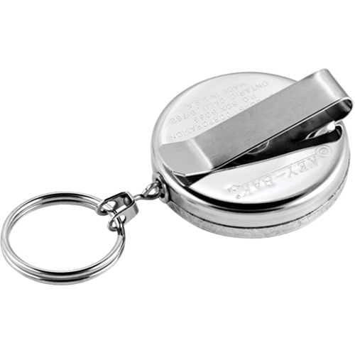 The Original Key Reel, Chrome, 24" Cable, Belt Clip Attachment Ottawa Fastener Supply