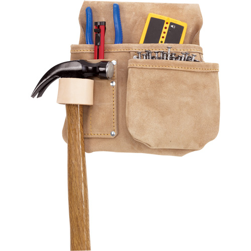 Half Carpenter Apron, Multiple Tool Holder, Leather, 4 Pockets Ottawa Fastener Supply