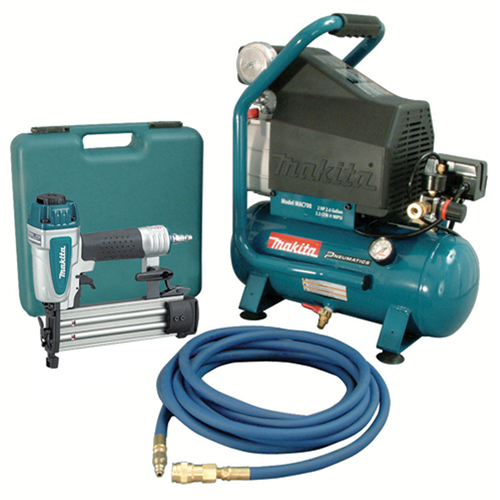 Air Compressor and Brad Nailer Kit, Electric, 2.6 Gal. (3.1 US Gal), 130 PSI, 120/1 V Ottawa Fastener Supply