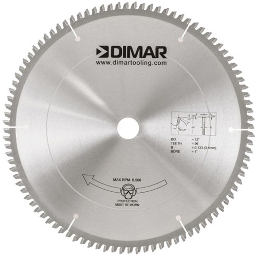 Melamine Saw Blade, 12", 96 Teeth, Wood Use Ottawa Fastener Supply
