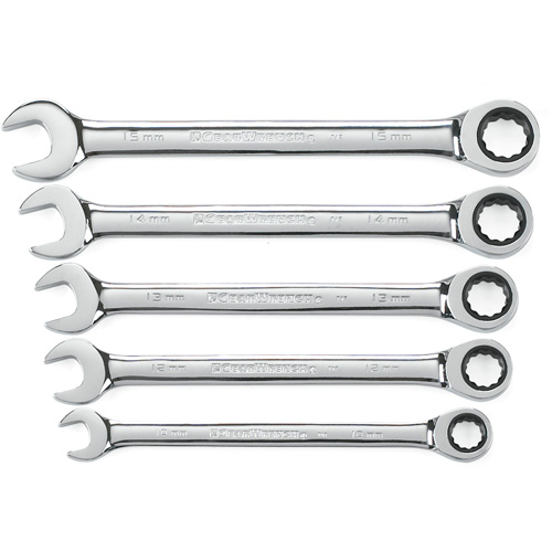 72-Tooth 12 Point Ratcheting Wrench Set, Combination, 5 Pieces, Metric Ottawa Fastener Supply