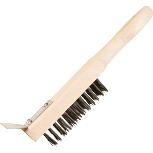 Brosse de nettoyage avec racloir, Acier, 5 x 13 rangs de fils, Longueur 11-3/8" Ottawa Fastener Supply