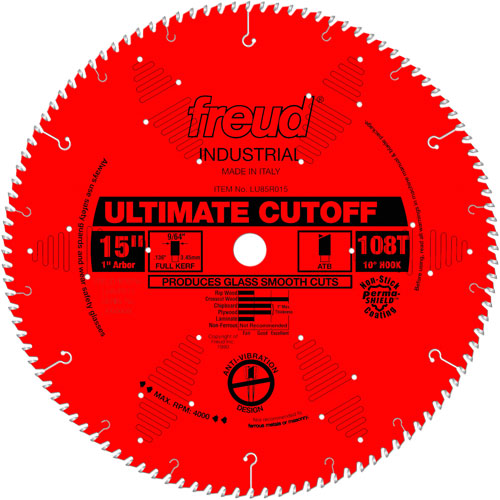 TCS Industrial Saw Blade - Crosscut & Finishing, 15", 108 Teeth, Wood Use Ottawa Fastener Supply