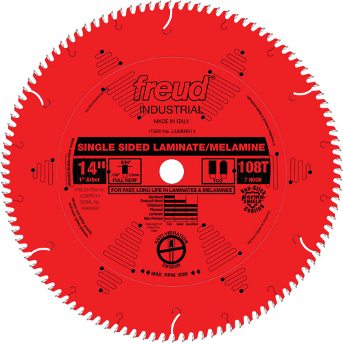 Lames de scie industrielle TCS pour panneaux de particules, 14", 108 dents, Pour Stratifi&eacute; Ottawa Fastener Supply
