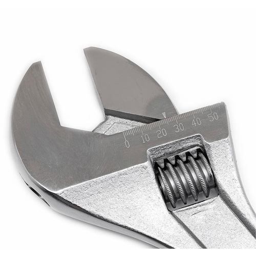 Adjustable Tapered Handle Wrench - Carded, 18" L, 2-1/16"/53 mm Max Width, Chrome/Polished Ottawa Fastener Supply