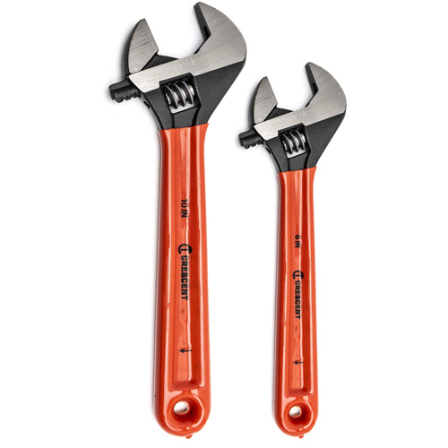 Jeu de cl&eacute;s &agrave; oxyde noir avec poign&eacute;es coussin&eacute;es, Ajustable, 2 morceaux, Imp&eacute;rial et m&eacute;trique Ottawa Fastener Supply