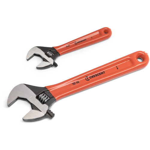 Jeu de cl&eacute;s &agrave; oxyde noir avec poign&eacute;es coussin&eacute;es, Ajustable, 2 morceaux, Imp&eacute;rial et m&eacute;trique Ottawa Fastener Supply