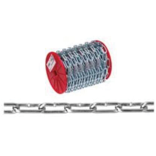 Straight Link Coil Chain, Low Carbon Steel, 2/0 x 120' (36.6 m) L, 520 lbs. (0.26 tons) Load Capacity Ottawa Fastener Supply