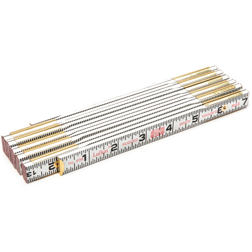 Red End&reg; Brick Mason Rule, 6' L, Wood, 1/16" Graduations Ottawa Fastener Supply