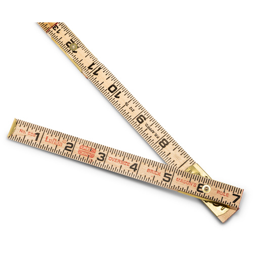 Red End&reg; Oversized Brick Mason Rule, 6' L, Wood, 1/16" Graduations Ottawa Fastener Supply