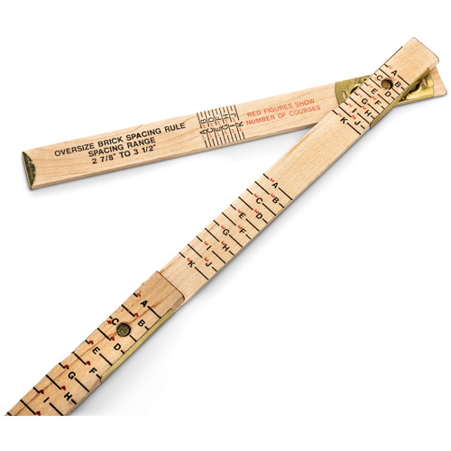 Red End&reg; Oversized Brick Mason Rule, 6' L, Wood, 1/16" Graduations Ottawa Fastener Supply