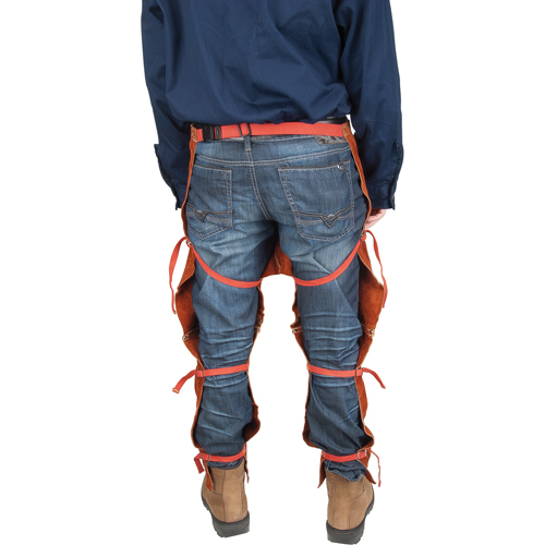 Leather Split Leg Apron & Chaps, 40" L, Lava Brown Ottawa Fastener Supply