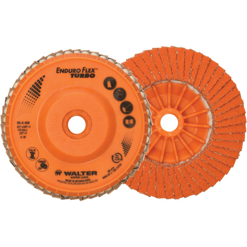 Disque &agrave; lamelles Enduro-Flex Turbo, 4-1/2" x 5/8"-11, Type 27S, Grain 80, C&eacute;ramique Ottawa Fastener Supply