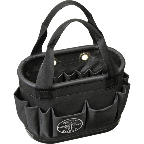29-Pocket Hard-Body Aerial Bucket, 14" L x 10" H, Polyester, Black Ottawa Fastener Supply