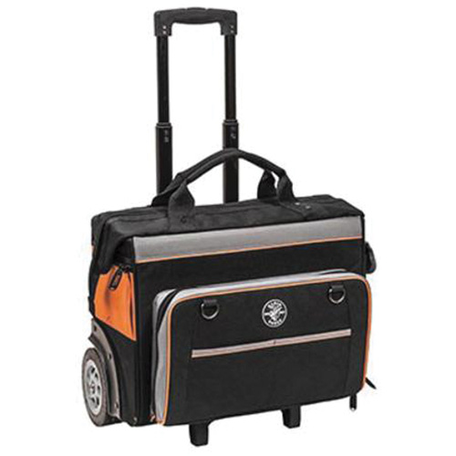 Tradesman Pro Rolling Tool Bag, Ballistic Polyester, 24 Pockets, Black/Orange Ottawa Fastener Supply