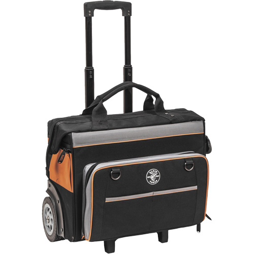 Tradesman Pro Rolling Tool Bag, Ballistic Polyester, 24 Pockets, Black/Orange Ottawa Fastener Supply