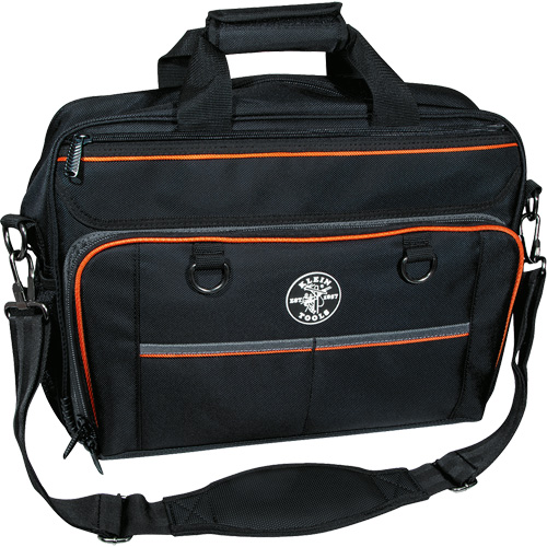 Tradesman Pro Tech Bag with Laptop Pocket, Polyester, 22 Pockets, Black/Orange Ottawa Fastener Supply