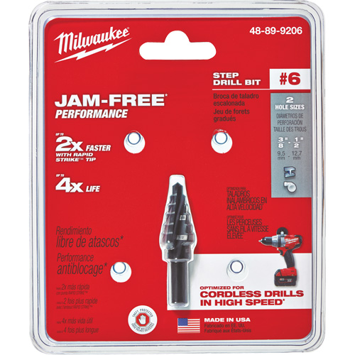 Foret &eacute;tag&eacute; no 6, 3/8" - 1/2", Incr&eacute;ments de 1/16", Acier rapide Ottawa Fastener Supply