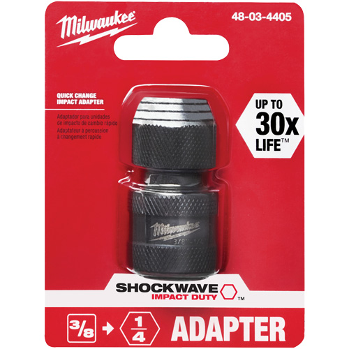 Adaptateur de douille carr&eacute;e &agrave; hexagonale pour tournevis &agrave; percussion Shockwave, Chocs, Prise 1/4", Douille 3/8", 1,875" lo Ottawa Fastener Supply