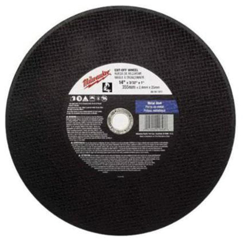 High Speed Cut-Off Wheel, 12" x 1/8", 1" Arbor, Type 1, Aluminum Oxide, 4365 RPM Ottawa Fastener Supply
