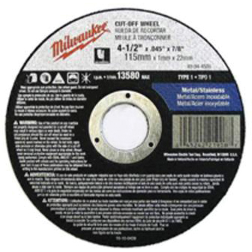 Meules &agrave; tronçonner &agrave; centre abaiss&eacute;, 5" x 0,045", Arbre de 7/8", Type 27, Oxyde d'aluminium, 13580 Tr/min Ottawa Fastener Supply