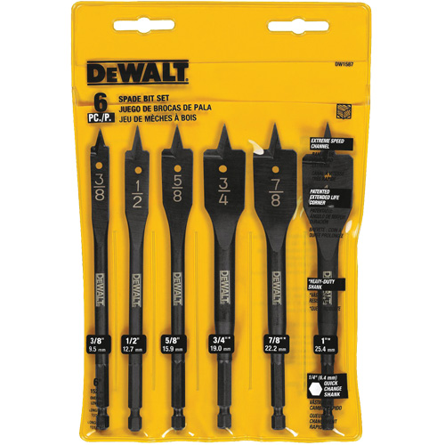 Heavy-Duty Spade Bit Set, 6 Pieces Ottawa Fastener Supply