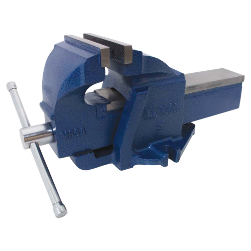 Ductile Iron Mechanics Bench Vise, 5" Jaw Width, 3-3/10" Throat Depth Ottawa Fastener Supply