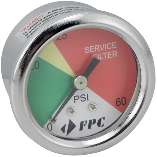 PG1326 Transmission Filter Pressure Gauge, 2" , 0 - 60 psi, Back Mount, Analogue Ottawa Fastener Supply