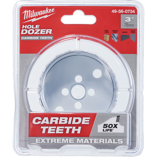 Scie &agrave; bouteur Hole Dozer avec dents au carbure, 3", Profondeur de la coupe 1-63/100", Carbure Ottawa Fastener Supply