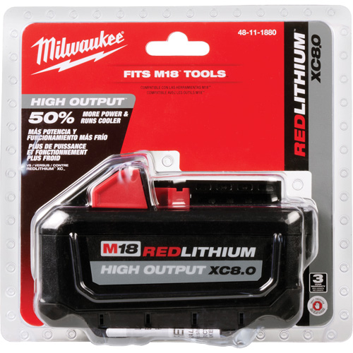 M18 Redlithium High Output XC8.0 Battery Pack, Lithium-Ion, 18 V, 8.0 Ah Ottawa Fastener Supply
