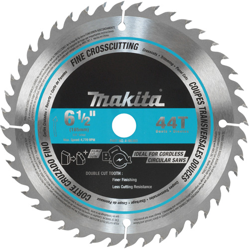 Circular Saw Blade, 6-1/2", 44 Teeth, Wood Use Ottawa Fastener Supply