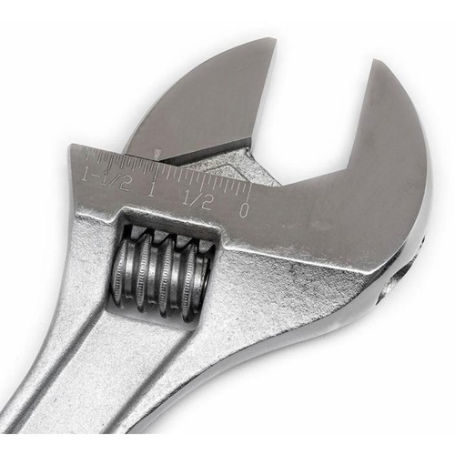 Adjustable Wrench, 15" L, 1-11/16" Max Width, Chrome Ottawa Fastener Supply