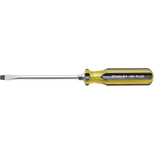 100 PLUS&reg; Standard Slotted Tip Screwdriver, 5/16" Tip, Round, 11" L, Plastic Handle Ottawa Fastener Supply