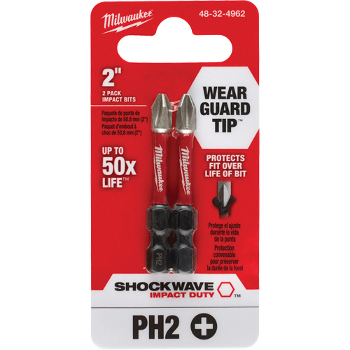 Embout de tournevis Shockwave Impact Duty, Phillips, #2, Prise 1/4" Ottawa Fastener Supply