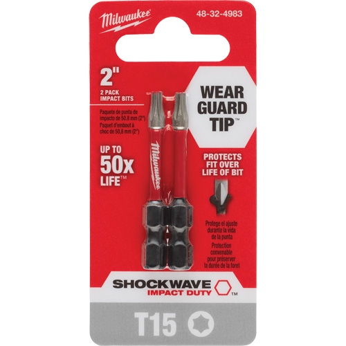 Embout de tournevis Shockwave Impact Duty, Torx, T-15, Prise 1/4" Ottawa Fastener Supply