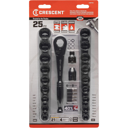 Mechanic's Tool Set, 25 Pcs, 3/8" Drive Size Ottawa Fastener Supply