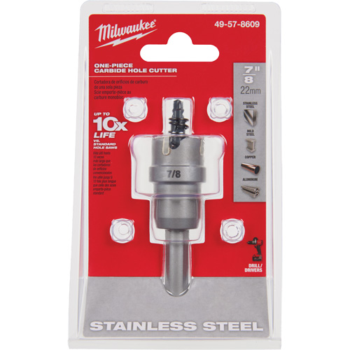 One-Piece Carbide Hole Cutters, 7/8", 3/16" Depth of Cut Ottawa Fastener Supply