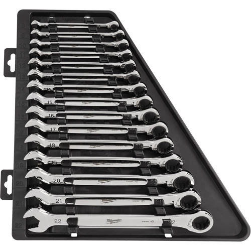 Ratcheting Wrench Set, Combination, 15 Pieces, Metric Ottawa Fastener Supply
