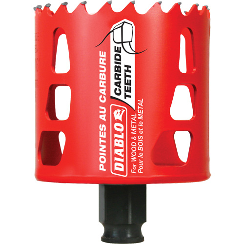 Wood & Metal Hole Saw, 2-11/16", 2-3/8" Depth of Cut, Carbide Ottawa Fastener Supply