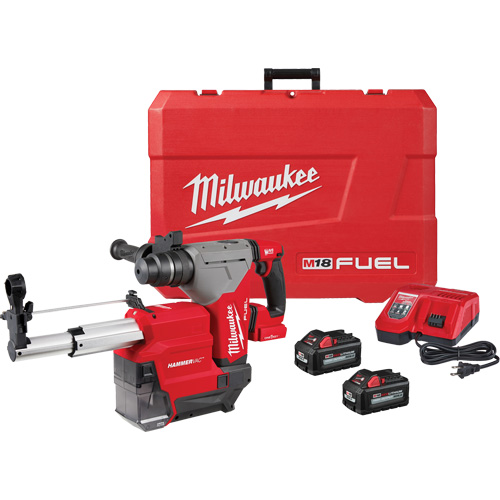 M18 Fuel SDS Plus Rotary Hammer with Hammervac Dust Extractor Kit, 18 V, 1-1/8" - 3", 800 RPM Ottawa Fastener Supply