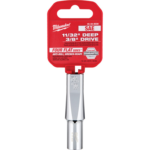 Douille SAE avec c&ocirc;t&eacute;s Four Flats, 11/32", Prise 3/8", 6 pans, Profond Ottawa Fastener Supply