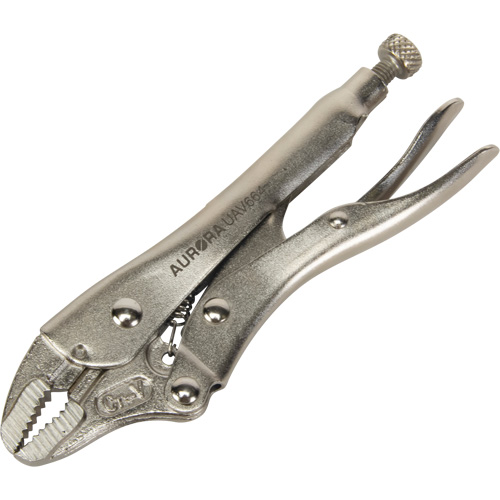 Locking Pliers with Wire Cutter, 5" Length, Curved Jaw Ottawa Fastener Supply