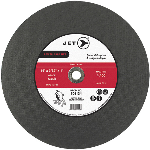 A36R Power Abrasive Cut-Off Wheel, 14" x 3/32", 1" Arbor, Type 1, 4400 RPM Ottawa Fastener Supply