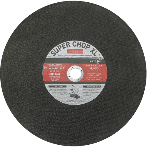 A30R Super Chop Stud-Cutting Cut-Off Wheel, 14" x 3/32", 1" Arbor, Type 1, 4400 RPM Ottawa Fastener Supply