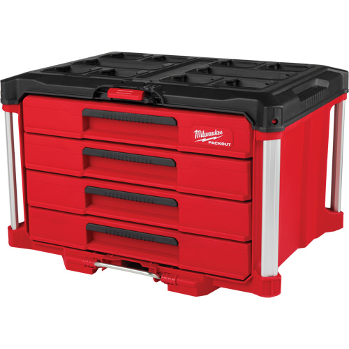 PackOut 4-Drawer Tool Box, 16-3/10" x 22-1/5" x 14-3/10", Red Ottawa Fastener Supply