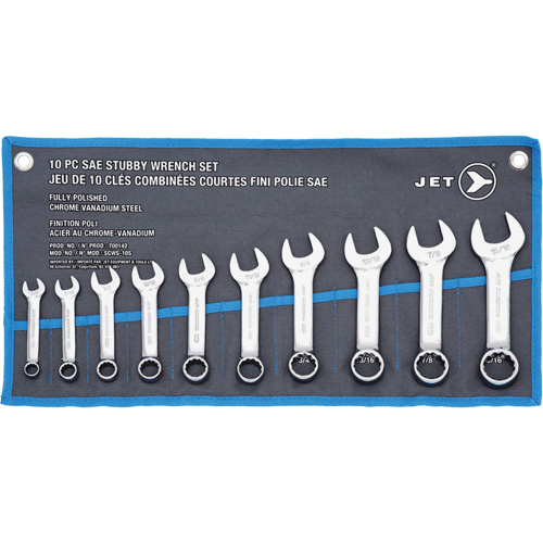 SCWS-10S Stubby Wrench Sets, Combination, 10 Pieces, Imperial Ottawa Fastener Supply