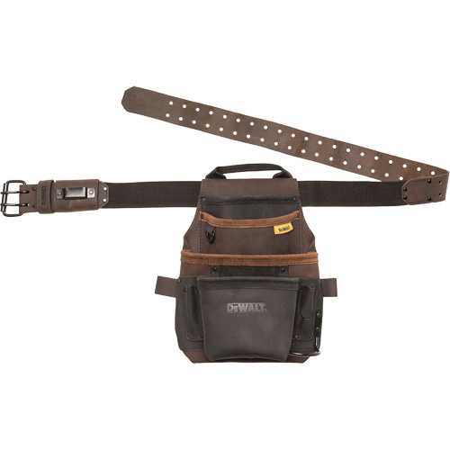 Tool Pouch & Belt, Multiple Tool Holder, Leather, 12 Pockets Ottawa Fastener Supply