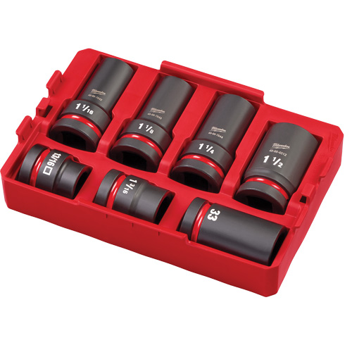 Packout Shockwave Impact Duty Metric & SAE Wheel Service Socket Set, 7 Pieces, 1" Drive Size Ottawa Fastener Supply