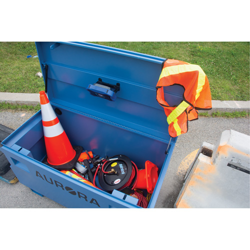 Jobsite Tool Box, 60" x 24" x 27-1/2", Steel, Blue Ottawa Fastener Supply